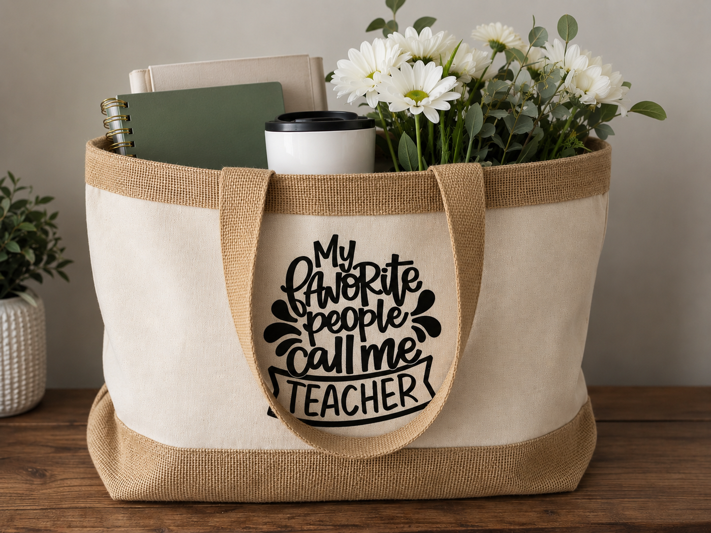 Teacher tote in a gift box