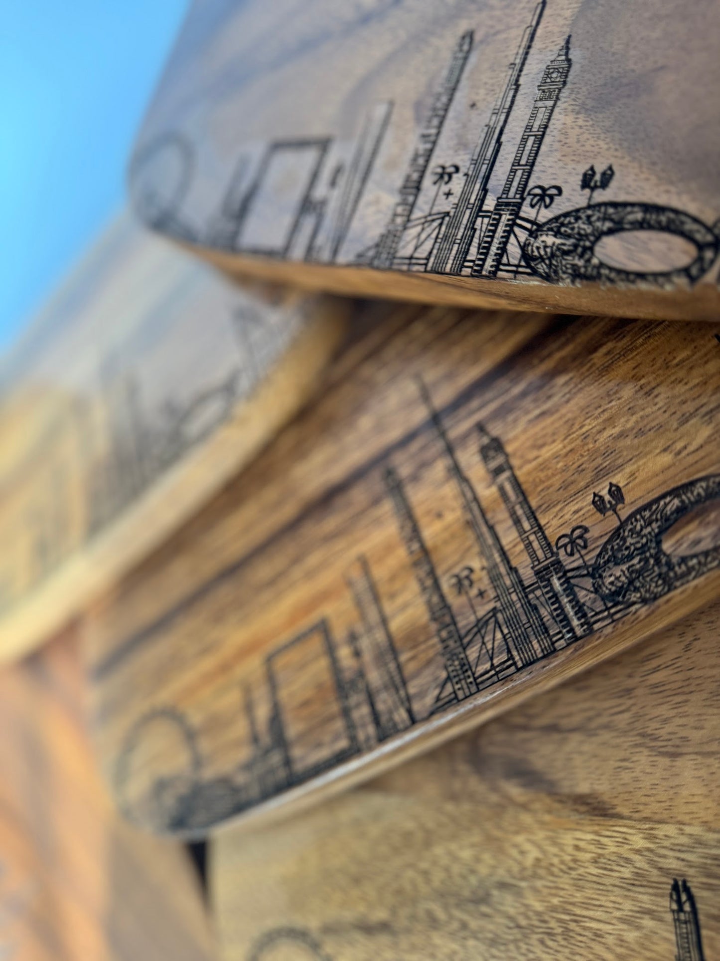Dubai Skyline Acacia Charcuterie Board