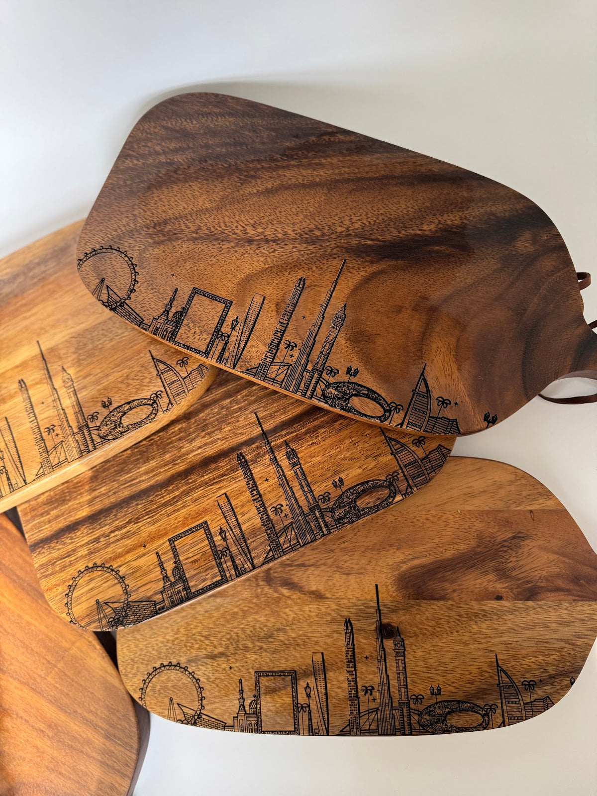 Dubai Skyline Acacia Charcuterie Board